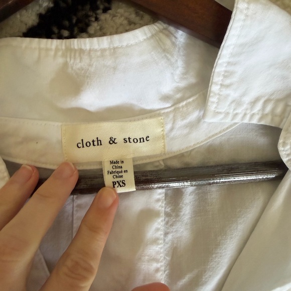 Cloth & Stone Short Sleeve Button Up Shirt White - Picture 5 of 7